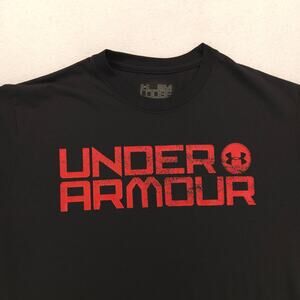 Under Armour Casual Crew Neck Short Sleeve Graphic T Shirt Mens Size S Black